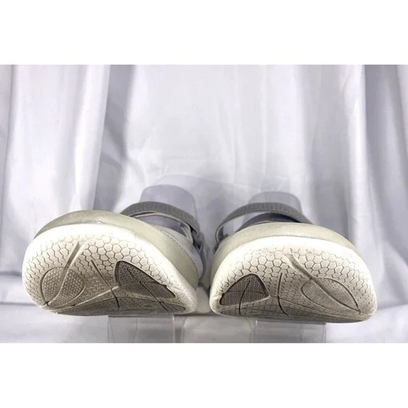 LANDS END Women's Size 11B MARY JANE SHOE White/Gray MESH FLATS SNEAKERS #481528 - Picture 7 of 10